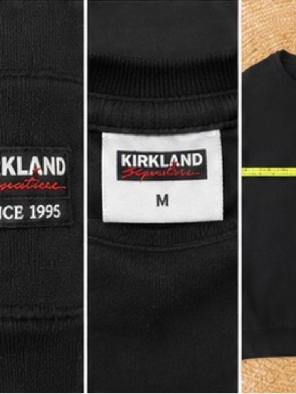 Kirkland Signature Men's Black Crewneck Pullover with Logo Patch - Picture 2 of 8